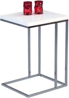 Productafbeelding van Bijzettafel Michi, wit - metaal, verchroomd - 38 x 43 x 62,5 cm
