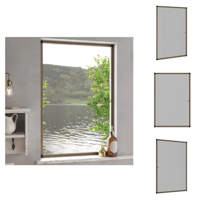 Produktbild von vidaXL Insektenschutz für Fenster Braun 90x120 cm -  Fliegengitter
