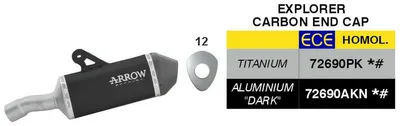 Immagine prodotto di Marmitta Slip-On ARROW omologata Explorer nero alluminio per BMW R 12 G/S