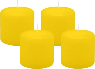 Produktbild von 4er Set Adventskranzkerzen Zitrone Gelb Ø 60 x 60 mm
