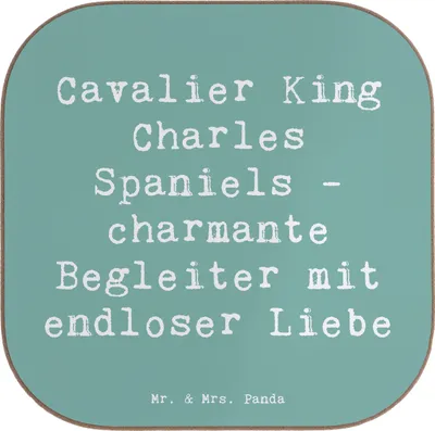 Produktbild von Mr. & Mrs. Panda Untersetzer für Gläser Spruch Cavalier King Charles Spaniel Begleiter - Meeresbrise - Geschenk, liebevoll, Tassen, Hunderassen Pflege, Tassenuntersetzer