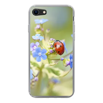 Produktbild von MuchoWow® Handyhülle Schutzhülle Hülle für iPhone 8 Marienkäfer - Blume - Frühling Silikon Softcase Handy Hülle - Schutzhaube
