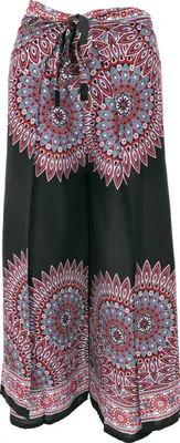 Produktbild von Palazzohose, Langer Boho Hosenrock, Wickelhose, Sommerhose - Schwarz, Damen, Viskose, Hosen