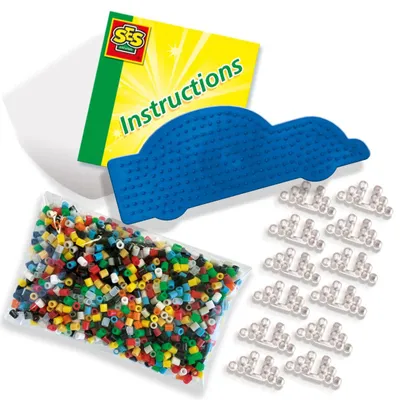 Produktbild von SES Creative Bügelperlen Set Autos, PVC-frei, 1400 Perlen, für Kinder ab 5 Jahren