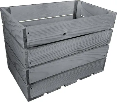 Produktbild von Lermowood Holzkisten 25 x 40 x 30cm Grau Dekokisten aus Holz Holzkiste Regalkiste Weinkiste