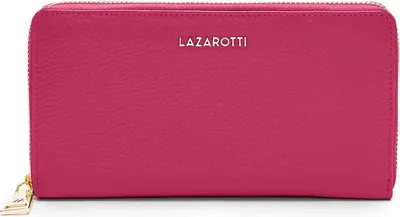Produktbild von Lazarotti Leder Geldbörse Bologna Leather Zip Around Wallet With 16 Card Slots Hot Pink