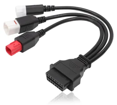 Immagine prodotto di Cavo diagnostico OBD2 con adattatore a 3, 4 e 6 pin per moto, per la rilevazione di guasti