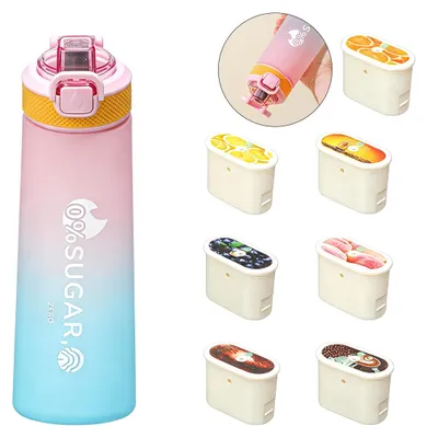 Produktbild von 700ml Tritan Trinkflasche mit Aroma, 7 Geschmacksrichtungen, BPA-frei, auslaufsicher, 0 Zucker 0 Kalorien, Sportflasche für Fitness & Reisen