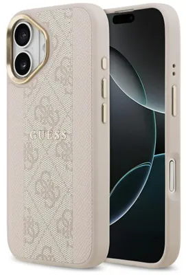 Produktbild von GUESS case passend für IPHONE 17 kompatibel mit MagSafe GUHMP17SPG4SEMCP (PU W/ 4G PolyurethanStripe) pink