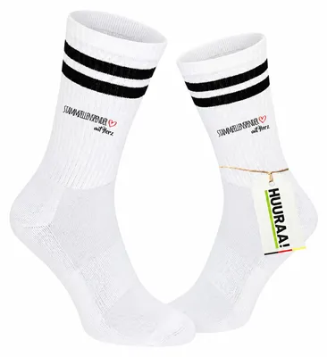 Produktbild von Huuraa Uni Socken Stammzellenspender mit Herz 37/41 Black Baumwolle Tennissocken Geschenkidee