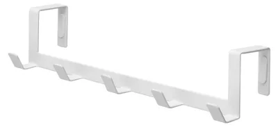 Über-die-Tür-Hänger, 5 Haken, Stahl, weiß, 30x7x6 cm