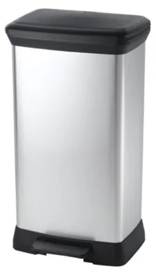 Obrázok produktu pre Curver 50L, 50 L, Štvorec, Plast, Čierna, Strieborná, Pedál, 390 mm