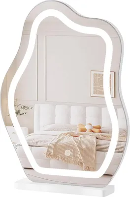 Obrázok produktu pre Zrkadlo na líčenie s LED osvetlením, s možnosťou regulácie jasu, v tvare oblaku, bez rámu | Biele | 43x8,5x56 cm