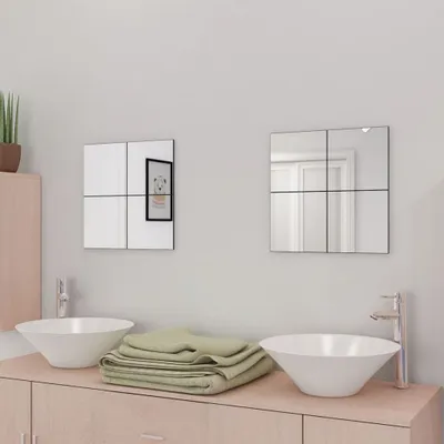 Produktbild von vidaXL Rahmenlose Spiegelfliesen Glas 16 Stk. 20,5 cm