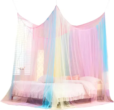Image de Moustiquaire pour lit - Klamboe Reizen - Pour un sommeil paisible - Polyester respirant - 240x240x190 cm - Couleurs vives