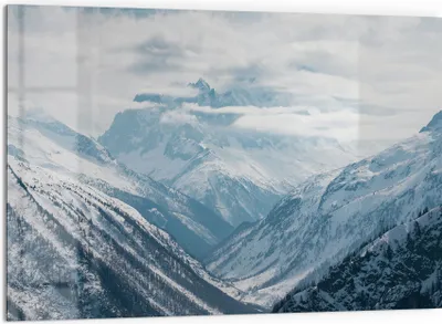 Produktbild von DEQORI Küchenrückwand Glas 60x40 cm 'Alpenmajestät' Spritzschutz Bad Rückwand Küche