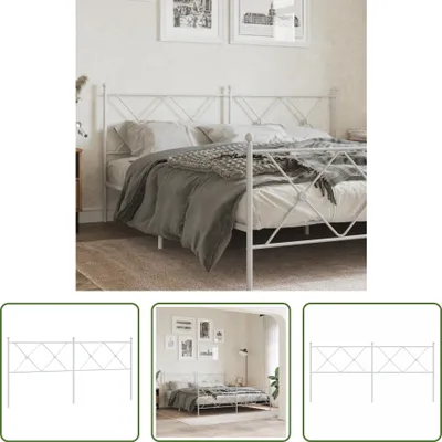 Produktbild von The Living Store Kopfteil Metall Weiß 180 cm
