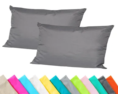 Produktbild von JACK 2er Set Outdoor Kissenhülle Kissenbezug 30x50cm Wasserfest Sitzkissen Lounge Kissen Garten Stuhl Lotus Effekt, Farbe:Anthrazit