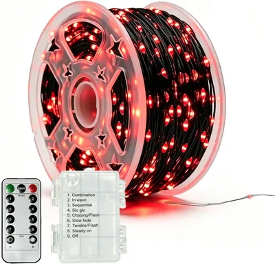 Produktbild von 20 Meter Halloween-Lichterkette - 200 LEDs - Batteriebetrieben - Halloween-Dekorationen