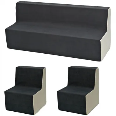 Produktbild von Kinderzimmer-Möbelset: 2xSessel+Grau-Beige-Sofa