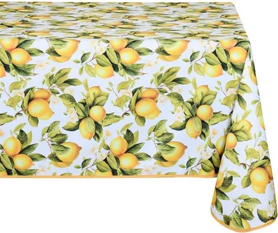 Image de STOF | Nappe de jardin Motif citron - 140x240 cm - Blanc et vert - Nappe
