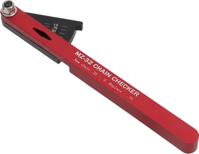 Produktbild von Fahrrad-Kettenverschleißanzeige, Aluminium-Checker, multifunktionales Fahrrad-Reparaturmessgerät, Rot