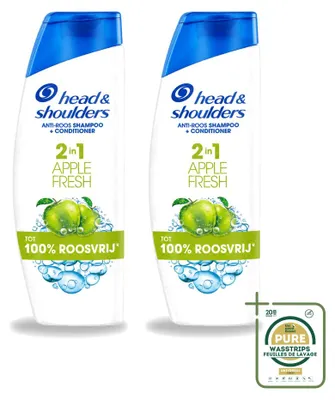 Immagine prodotto di 2 confezioni di shampoo 2-in-1 Head & Shoulders Apple Fresh, 300 ml ciascuna, confezione risparmio