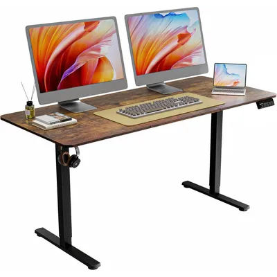 Produktbild von Höhenverstellbarer Schreibtisch 160x70cm Elektrisch mit Memory-Funktion Braun