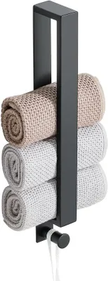 Obrázok produktu pre Čierny samolepiaci držiak na uteráky 40 cm do kúpeľne a kuchyne