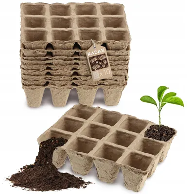 Zdjęcie produktu dla KADAX Doniczki Torfowe Rozsadowe Biodegradowalne Rozsady Sadzonki 10x12szt