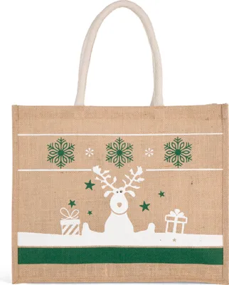 Produktbild von Kimood Einkaufstasche mit Weihnachtsmotiven