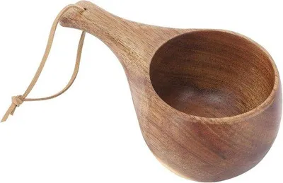 Produktbild von 220 ml tragbarer Holzkaffeebecher mit Tragegurt in skandinavischem Design für Camping und Wärmeisolierung