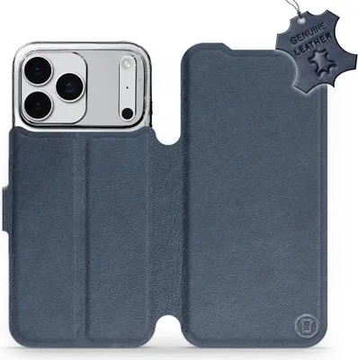 Zdjęcie produktu dla Etui na telefon z prawdziwej skóry do iPhone'a 17 Pro Max, Mobiwear Leather, granatowe