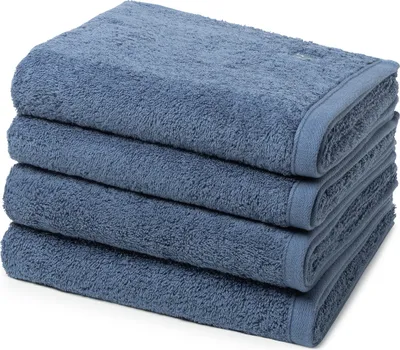 Produktbild von Ross Vita 4 X Handtuch im Set Walkfrottee aus Baumwolle 520 g/m², Flauschig weich saugstark und pflegeleicht, Gewebte Bordüre mit Logo Stickerei