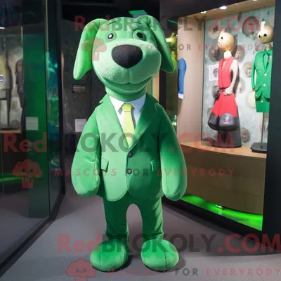 Imagen del producto de Disfraz REDBROKOLY de mascota Perro Verde vestido con un traje y broches