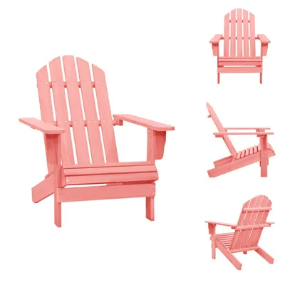 Image de vidaXL Chaise de jardin Adirondack en bois massif de sapin rose - Chaises de jardin