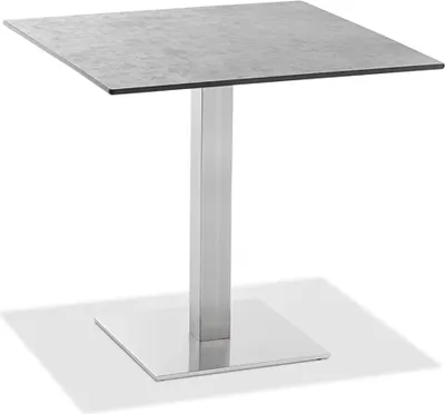 Produktbild von Gartentisch Bistrox 95x95 Tischplatte HPL Zement Gestell Edelstahl Gebürstet