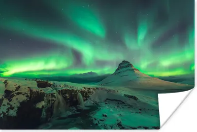 Produktbild von MuchoWow® Poster Nordlichter - Berge - Norwegen 60x40 cm - Schlafzimmerdekoration
