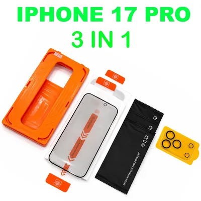 Produktbild von 3x Panzerfolie + 1 Kameraschutz mit Blickschutz & Anbringhilfe für iPhone 17 Pro