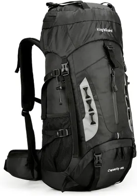 Imagen del producto de Mochila de senderismo de 60 litros con funda impermeable. Mochila ligera para camping, impermeable, plegable y ideal para viajes