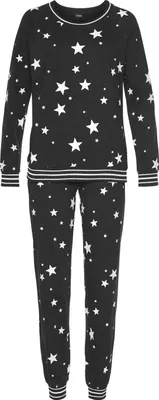 Produktbild von Vivance Dreams by Lascana Pyjama 2 -teilig schwarz-gemustert Größe 32/34
