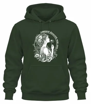 Productafbeelding van Liberté Égalité Statement Hoodie, smaragdgroen, maat S