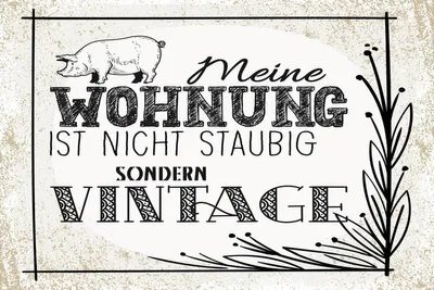 Produktbild von vianmo Holzschild 12x18 cm Wohnung nicht staubig Vintage