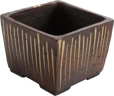 Zdjęcie produktu dla Ceramiczna doniczka w kolorze brązowym, 10 cm, z otworami odprowadzającymi wodę