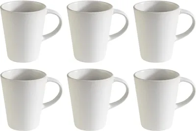Produktbild von Kaffeetassen - 440 ml - Weiß matt - Steingut - 6er Set
