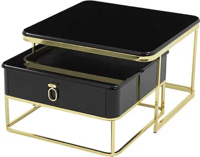 Produktbild von Schwarz Couchtisch mit Schubladen Wohnzimmer Hochwertig  Möbel Designer