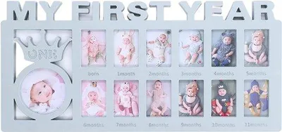 Produktbild von Famanu Babyfotoliste Set mit Hand- und Fußabdruckkit - für Jungen und Mädchen