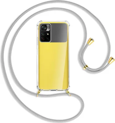 Produktbild von Handykette Backcover-Schutzhülle mit Band (Metall goldfarben) für Xiaomi Redmi Note 11 - silbergrau