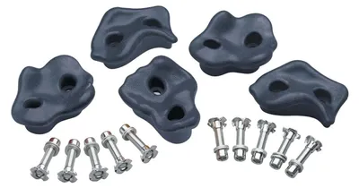 Immagine prodotto di Set di pietre da arrampicata SwingKing - parete da arrampicata giocattolo - 5 pezzi antracite multi