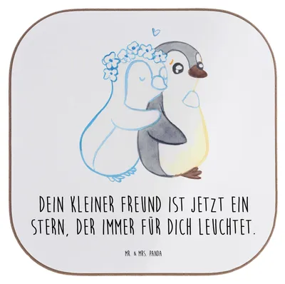 Produktbild von Mr. & Mrs. Panda Untersetzer für Gläser Trauerbewältigung Haustierverlust - Weiß - Geschenk, gläseruntersetzer, Tischschoner, Trostspender, Verlust Haustier, Gedenken